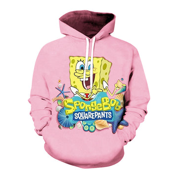 Anime SpongeBob SquarePants Niños y Adultos Sudadera 3D Impreso Cosplay Disfraz Halloween Carnaval Traje